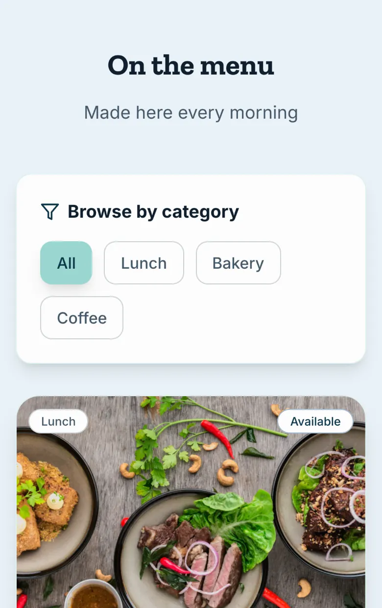 Products on The Quay Café, a demo site